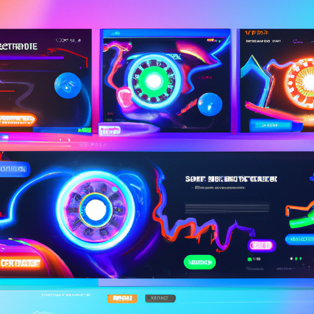 ArcadeForge showcase: neon arena with layered UI